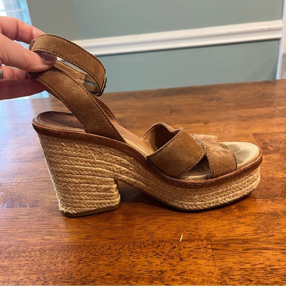 Ugg Carine suede leather platform espadrille sandals size 8 - Picture 2 of 10